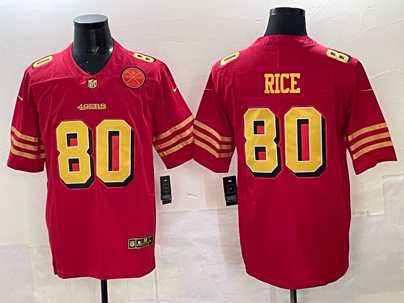 Men Nike San Francisco 49ers #80 Rice Red Limited NFL 2025 Jersey 0027->san francisco 49ers->NFL Jersey